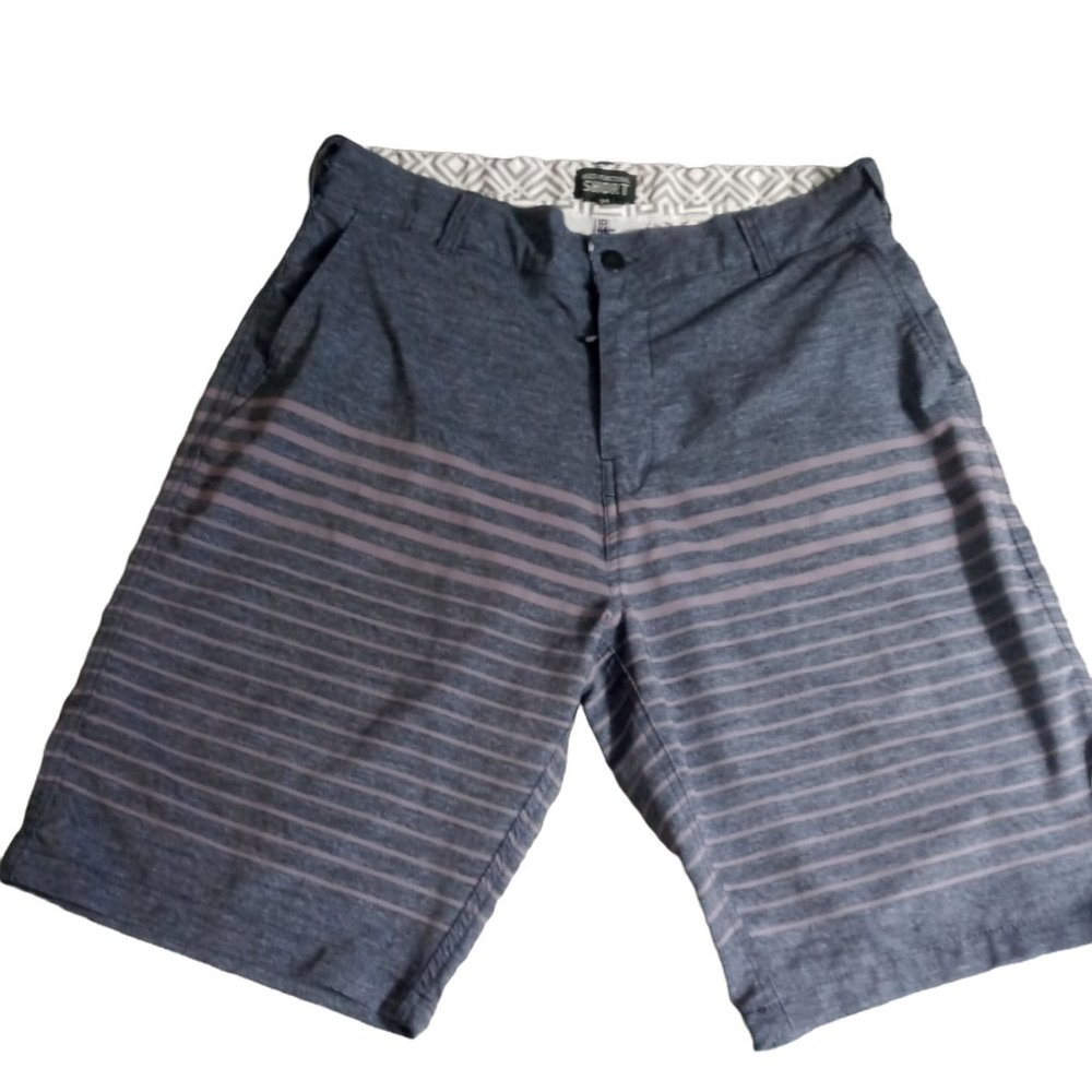 Trunks Mens Size 34 Multi-Functional Shorts Hybrid Shorts Stretch Blue Land Sea